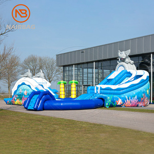 Parc aquatique gonflable terrestre Dauphin Éléphant Thème <span class=keywords><strong>Waterworld</strong></span> Toboggan aquatique avec piscine Combo Parcs d'attractions gonflables - Product Image 3