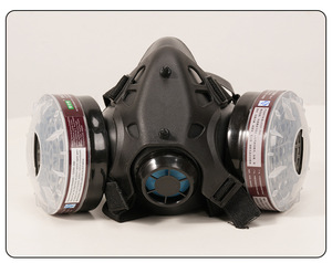 Máscara de Gas de doble filtro de silicona <span class=keywords><strong>con</strong></span> gafas, pintura en aerosol antiquímicos de pesticidas, Media máscara de Gas Anti-Gas - Product Image 5