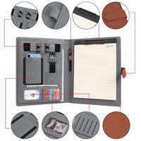 Agenda bancaire A4 à feuilles mobiles, charge USB intelligente, multifonction, carnet en cuir de luxe personnalisé pour le bureau, cadeau d'affaires