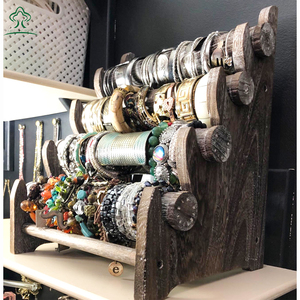 Escaparate y almacenamiento en el hogar antiguo de madera 4 niveles joyería pulsera soporte de exhibición brazalete Scrunchie organizador titular para tienda - Product Image 2