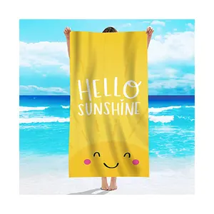 En çok satan popüler yumuşak kadın tasarım mikrofiber plaj havlusu rahat özel Logo baskılı plaj havlusu