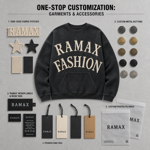 Sweat-shirt à col rond surdimensionné pour homme Ramax, imprimé lettres brodées, poche, pull en coton tricoté, streetwear, automne - Product Image 3