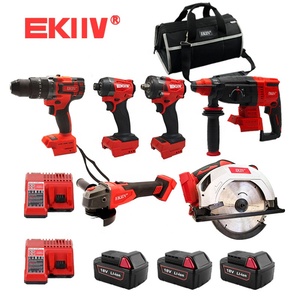 Ensemble d'outils électriques professionnels EKIIV 18V sans balais, 10 outils, multifonction, perceuse électrique au lithium - Product Image 3