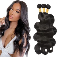 Extensions de cheveux humains brésiliens vierges Remy ondulés 100 % non traités, pré-collés, micro-liens, double épaisseur, 300 g, noir naturel, 8 mèches