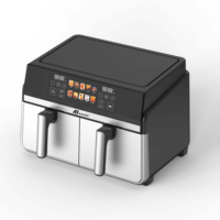 Friteuse à air Anbolife 10L à double panier (5L+5L), commande tactile numérique, cuisson synchronisée pour deux paniers séparés ETL/CE/CB OEM
