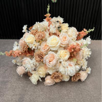 BF-FB33 Boules de fleurs en soie jaunes et oranges de 50 cm et 60 cm, couleurs d'automne, pour centres de table de mariage – Vente chaude