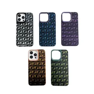 Retro Argyle Sang Trọng Kajsa Quyến Rũ Dazzle Cho Iphone 15 Pro Max Da Trở Lại Trường Hợp Kim Loại Ống Kính Bảo Vệ Điện Thoại Bìa