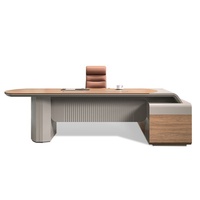 Ensemble de bureau de direction de luxe pour PDG, table d'ordinateur extensible moderne en bois, mobilier de bureau de marque ML, garantie de 6 ans