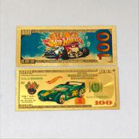 Set de Billetes Conmemorativos de Lámina Dorada de Superdeportivos de Carreras ..hot wheel..