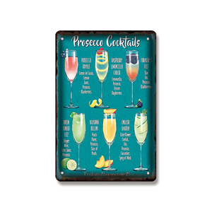 Panneaux en métal personnalisés de 30x20cm pour décoration de bar-<span class=keywords><strong>Plaque</strong></span> de logo de boisson rustique, panneau publicitaire de café de pub de vin vintage - Product Image 4