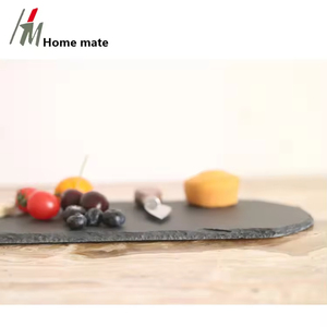 Plats en ardoise naturelle à bordure naturelle particulièrement décoratifs 38x15cm, plats de service en ardoise - Product Image 6