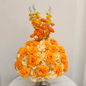 Boules de fleurs artificielles roses en soie de 50 cm pour centre de table de mariage - Product Image 3