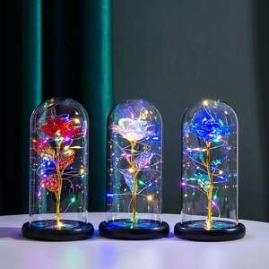 Ewige Rose LED-Leuchten aus Acryl & Kunststoff, Neuartige Galaxy Hochzeit Weihnachts-Glaskuppel für Wohnzimmer, Verpackt in Geschenkbox - Product Image 3