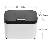 Poubelle à compost carrée en acier inoxydable durable pour la cuisine