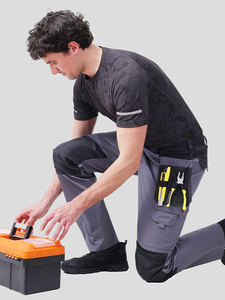 Dış ticaret merhaba görünürlük nefes CE sertifikalı çok cep tulum erkek bahar sonbahar düz açık gevşek iş pantolon - Product Image 3