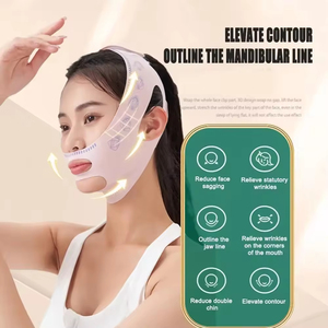 Vente en gros de bandeaux faciaux souples et bon marché, masque de sommeil en V, ceinture de lifting du visage, sangle de lifting du visage en V, double menton, gaine visage - Product Image 2