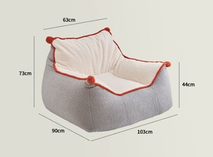 Fauteuil pouf individuel avec housse en peluche douce, siège confortable pour salon et chambre, design ergonomique, léger - Product Image 3