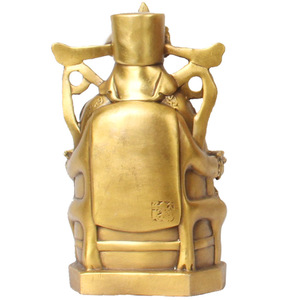 รูปปั้นเทพเจ้าแห่งความมั่งคั่งทำจากทองเหลืองรูปปั้นจีน Cai Shen ออกแบบได้ตามต้องการตกแต่งฮวงจุ้ยสำหรับธุรกิจและบ้าน - Product Image 3