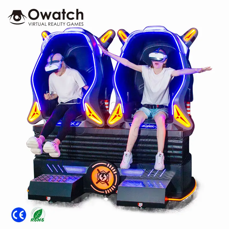 Amusement park double seats virtual capsule VR 9d virtual reality with 360 degree 9d movies