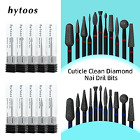 HYTOOS Black Diamond Nail Drill Bits Pro Russian Cuticle Bit pour ponceuse à ongles, outil de nettoyage des cuticules et des peaux mortes, outils de prétraitement des ongles