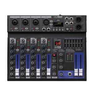 Mezcladora de audio mini de 7 canales FX 5 con Bluetooth y MP3 para estudio en casa, transmisión en vivo y estudio de grabación. - Product Image 1