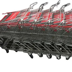 60/80/100/125/180 L Supermarket Trolley Metal Steel Food Trolley Wholesale Store Folding Shopping Trolley With Chair