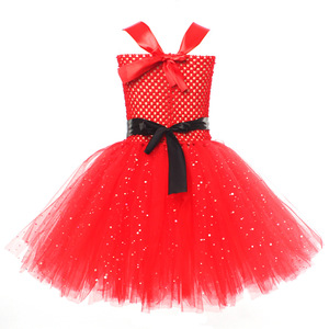 Disfraz de Papá Noel para Niñas, Vestido de Princesa de Tul para Fiesta, Vestido de Tutú Rojo Brillante para Navidad, Traje para Actuación en Escenario - Product Image 3