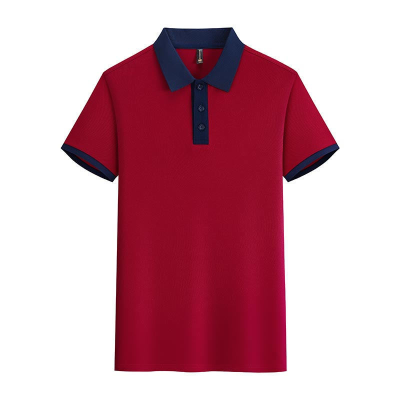 Burgundy and navy blue collar