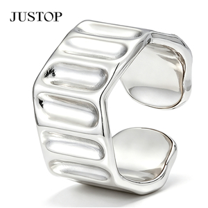 Silver plated wedding band Unisex classic fashion <b>ring</b> Geometric anniversary jewelry Plain <b>ring</b> for <b>couples</b> - Product Image 3