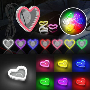 ไฟตกแต่งรถยนต์รูปหัวใจ 8 สี ไฟนีออน LED แบบเส้น ไฟกระพริบ ใช้แบตเตอรี่ พร้อมรีโมทคอนโทรล 12V 10W ขายส่ง - Product Image 6
