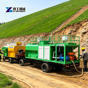 Machine mobile d'hydro-mulchage, pulvérisateur de fibres et de graines d'herbe pour la prévention de la poussière dans les décharges et l'aménagement paysager - Product Image 5
