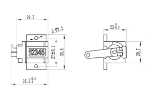 <span class=keywords><strong>Compteur</strong></span> mécanique à levier gauche pour <span class=keywords><strong>disjoncteur</strong></span> à vide - Product Image 4