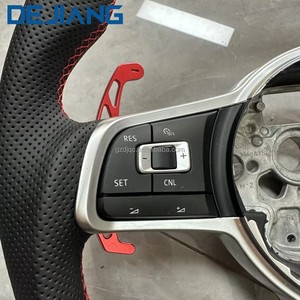 Volant en cuir et fibre de carbone fourni par l'usine pour accessoires Volkswagen VW <span class=keywords><strong>Golf</strong></span> <span class=keywords><strong>5</strong></span> 6 <span class=keywords><strong>GTI</strong></span> MK6/MK7/MK8 B8 avec palettes de changement de vitesse rouges - Product Image 5
