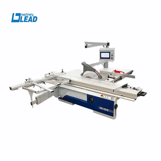 sliding table saw with electric rip fence and digital cross cut gauge Cutting machine CNC automatic sliding table computer panel