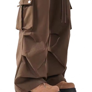 กางเกงขายส่งคุณภาพสูงสไตล์วินเทจทรงหลวมสำหรับผู้ชาย กางเกงสตรีทแวร์ผู้ชาย กางเกงคาร์โก้ผู้ชายหลายกระเป๋า - Product Image 5