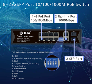 Fabbrica OEM personalizzato 10/100 /1000 Mbps interruttore di rete 4/8/16/24 porta 2 Uplink RJ45 porte POE switch - Product Image 5