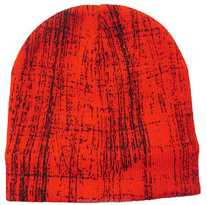 Mùa Đông Dành Cho Người Lớn In Sọc Ngoài Trời Thể Thao Săn Bắn Mũ Ấm In Beanie Lông Cừu Bên Trong Màu Cam Dệt Kim Beanie - Product Image 1