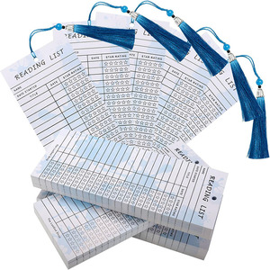 Lista de lectura Marcadores Rastreador Biblioteca Libro Club Tarjeta con borla Página de lectura de la Biblia Diario Registro Libro Marcador Kit de juego a granel - Product Image 5