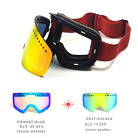 OEM Logo personnalisé de haute qualité Lunettes de ski pour adultes anti-buée Snowboard avec cadre en plastique