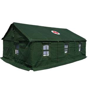 Good Custom Durable Heavy Duty Tenda Waterproof <b>Canvas</b> Four-season Tactical Outdoor Medical Tent Steel Tube <b>Frame</b> One Bedroom - Product Image 1