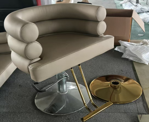 Fauteuil d'appoint pivotant moderne en cuir PU blanc de luxe, extensible, réglable en hauteur, fauteuil de barbier, utilisation multi-scènes - Product Image 4