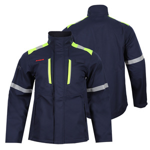 Veste de sécurité Molike bleu marine, protection anti-arc électrique, ignifuge, antistatique, coutures soudées, coupe régulière, vêtements de travail de protection contre le feu - Product Image 2