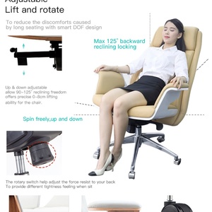 Genuine Leather Director Chair CEO Office Chair Revolving Luxury Big boss Executive Office Chair Furniture MEETCO - Product Image 3