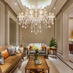 Роскошная хрустальная люстра-подвеска LED с диммером и пультом ДУ, регулируемая высота, для отелей и жилых помещений - Product Image 5