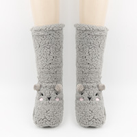 Chaussettes de sport 3D transfrontalières en polaire épaisse et acrylique tricoté, taille unique, antidérapantes