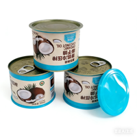 Boîte cylindrique en fer blanc de qualité alimentaire pour boisson à base d'eau de coco, personnalisable, hermétique, à ouverture facile, emballage alimentaire
