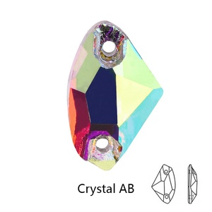 OLeeya Factory Wholesale Large Axe Gemstones Shaped Glass Sewing Strass Galactic Flat Back Sew on Rhinestones for Dance Dresses - Product Image 4