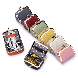 Eco-friendly Customized Luxe Discreet Kiss Lock Jewelry Cases Pastel Leatherette <b>Mini</b> Travel <b>Storage</b> <b>Boxes</b> - Product Image 5