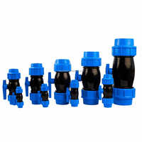 Vanne à double union PPR 20mm PN16, raccord à compression lisse, pour gaz, huile, irrigation, emballage en boîte, Fosite, garantie 3 ans, hexagone bleu