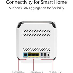 Router Mesh para Juegos Rog Rapture GT6 AX10000 Tri-Banda WiFi 6, Paquete de 2, Versión Estadounidense, Puerto de 25 Gbps, Compatible con QoS - Product Image 2